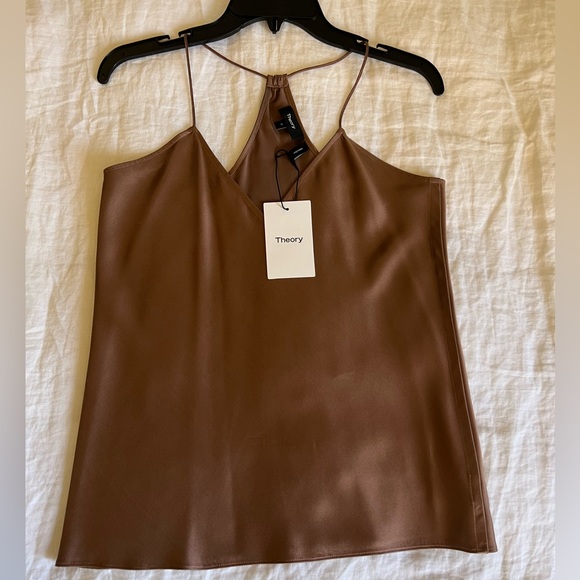 THEORY DRAPED SILK TOP ||MAUVE MIST, NWT - Picture 8 of 12